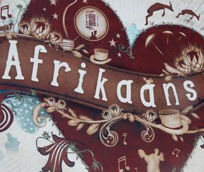 A decorative heart containing the word Afrikaans